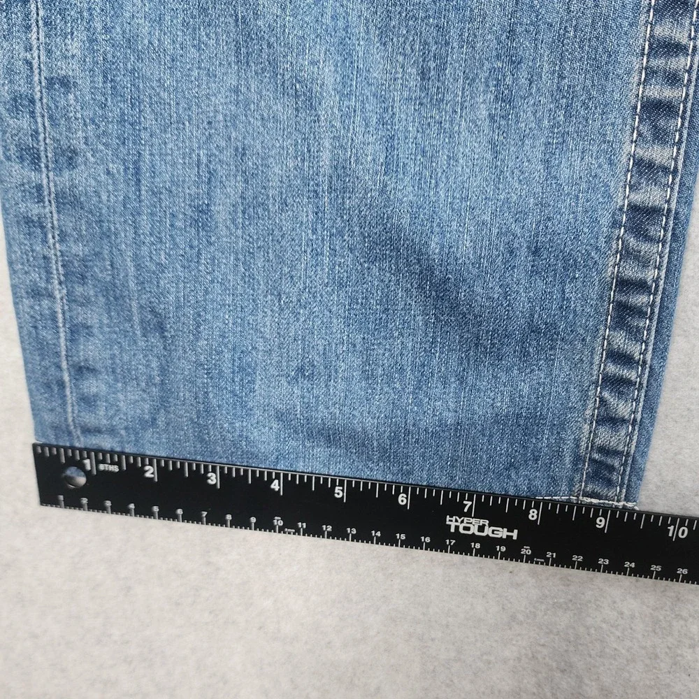 True Religion Jeans Mens 38 Blue Section Straight White Stitch Made in USA Y2K
